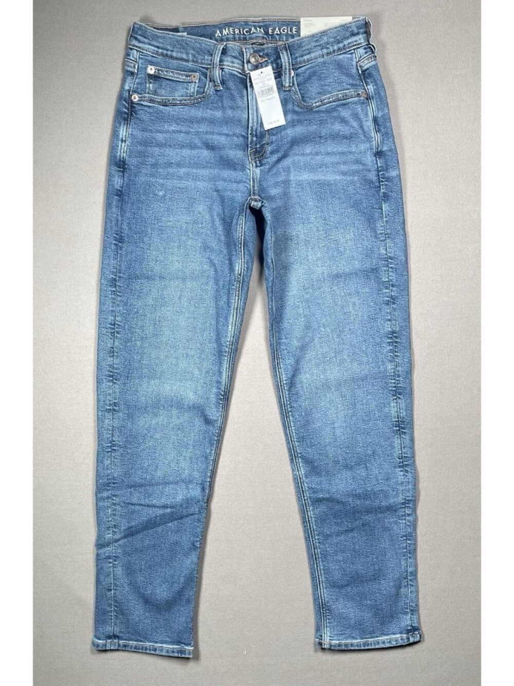 NWT American Eagle Stretch 90s Straight Medium Wash Jeans - Women Size 2 / 26W